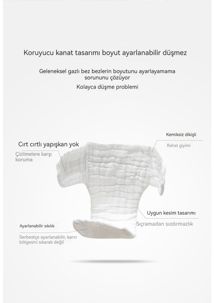 Bebek Yıkanabilir Pamuklu Gazlı Bez Bebek Bezi Yan Sızıntı Bebek Bezi PANTOLON5PCS Önleme (Yurt Dışından) fiyatları