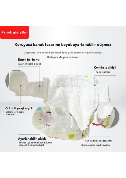 Bebek Yıkanabilir Pamuklu Gazlı Bez Bebek Bezi Yan Sızıntı Bebek Bezi PANTOLON5PCS Önleme (Yurt Dışından) fırsatları