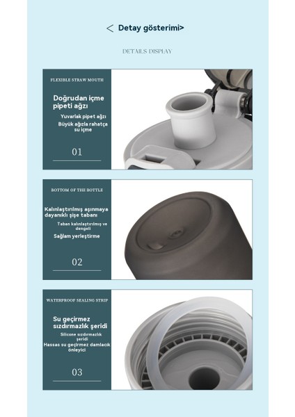 Degrade Renk Büyük Kapasiteli Fitness Su Isıtıcısı Yaz Taşınabilir Su Bardağı (Yurt Dışından) modelleri