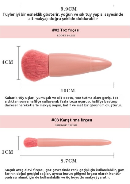 Ayna ile Mini Çok Fonksiyonlu Taşınabilir 5 Makyaj Fırça Seti (Yurt Dışından) fırsatları