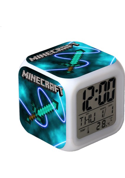 Öğrenci Çalar Saati Minecraft Karikatür Çalar Saati (Yurt Dışından)