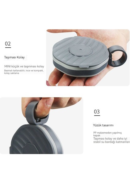 Seyahat Taşınabilir Silikon Katlanabilir Kahve Seyahat Kapaklı Su Dağı (Yurt Dışından) indirimleri