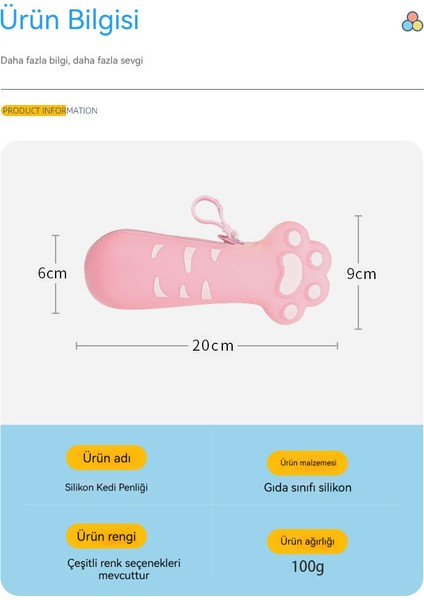 Kedi Pençesi Silikon Büyük Kapasiteli Kalem Kırtasiye Kutusu (Yurt Dışından) indirimleri