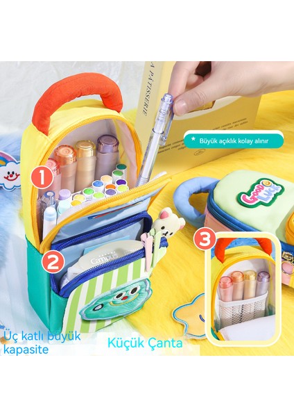 Çok Fonksiyonlu Büyük Kapasiteli Kalem Çantası Kırtasiye Kutusu (Yurt Dışından) fırsatları