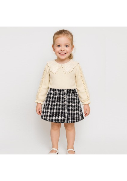 Dantel Bebe Yaka Fırfırlı 2ip Kız Çocuk Uzun Kollu Sweatshirt - %100 Pamuklu fiyatları