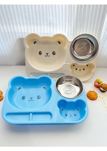 Çocuk Karikatür Ayı 304 Paslanmaz Çelik Plastik Bölmeli Tabak Yemek Tabağı (Yurt Dışından) fırsatları