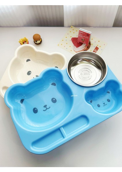 Çocuk Karikatür Ayı 304 Paslanmaz Çelik Plastik Bölmeli Tabak Yemek Tabağı (Yurt Dışından) indirimleri