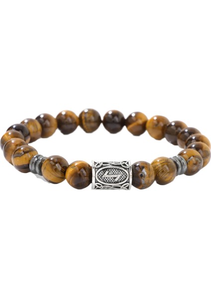 Retro Kırmızı Akik Elastik Ip Bileklik (Yurt Dışından)