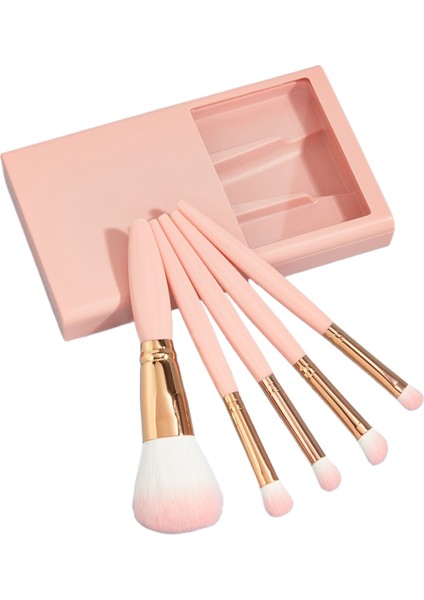 Aynalı Seyahat Için Taşınabilir 5 Parçalı Makyaj Fırçası Seti (Yurt Dışından)
