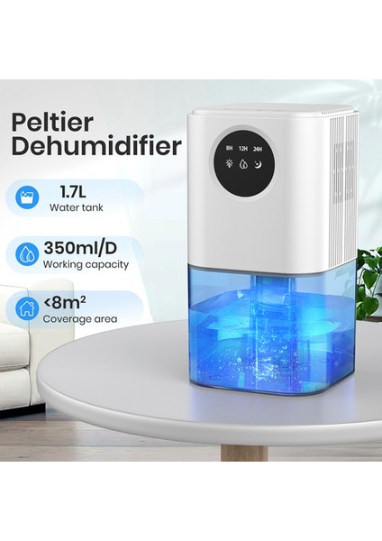 Akıllı Nem Alma Cihazı Ev Tipi Taşınabilir 1,7 L Büyük Kapasiteli Banyo Bodrum Katı Için Uygun Zamanlama ve Renkli Işıklar ile Ingiltere Prizi (Yurt Dışından) modelleri