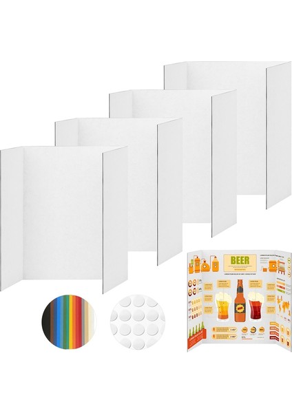 Parça Üç Katlı Poster Panosu, Yapışkan Aksesuarlarla Birlikte Gelen Beyaz Poster Panosu, Oluklu Sunum Panoları M (Yurt Dışından) fiyatları