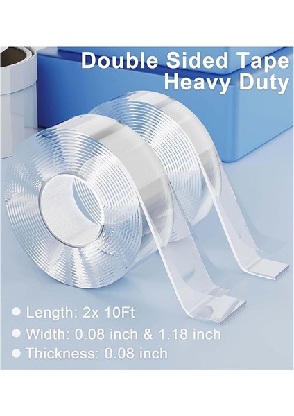 Poster, Halı, Resim Asmak Için 2 Rulo Çift Taraflı Bant, Ağır Hizmet Tipi, Şeffaf, Çıkarılabilir Nano Bant (Yurt Dışından) modelleri