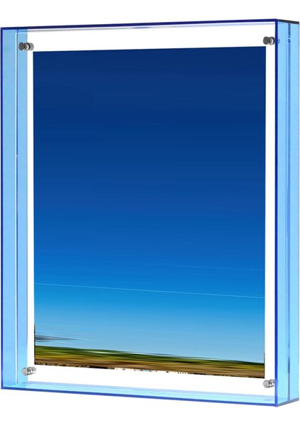 8,5X11 Resim Çerçevesi, Çarpıcı Renkli Akrilik Yüzen Fotoğraf Çerçevesi, Yatay ve Dikey Formatlarda Sergileme, Mavi (Yurt Dışından)