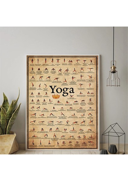 Ashtanga Yoga Pozu Tablosu Tuval Baskı Vintage Spor Salonu Egzersiz Poster Duvar Sanatı Oturma Odası Dekorasyonu Için (Yurt Dışından) fırsatları
