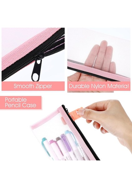 5 Parçalı Kalem Çantası, Şeffaf Sınav Kalem Çantası, Basit Naylon File Fermuarlı Kalem Çantası, Kozmetik Çantası, Kırtasiye Saklama Çantası (Yurt Dışından) fırsatları
