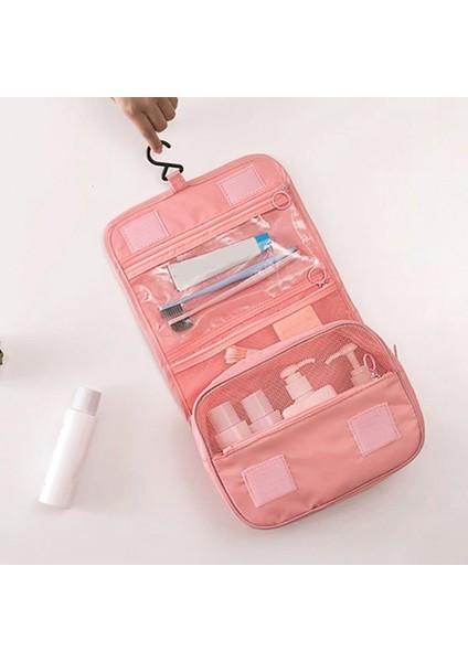 Askılı Tuvalet Çantası, Tuvalet Çantası, Su Geçirmez Büyük Kapasiteli Seyahat Boyu Tuvalet Malzemeleri, Makyaj Düzenleyici Çanta Pembe (Yurt Dışından) fırsatları