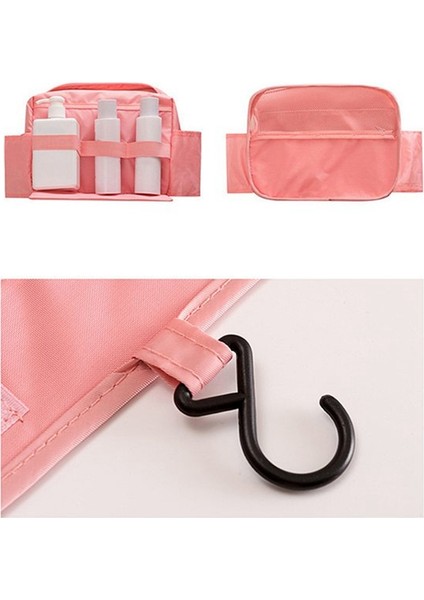 Askılı Tuvalet Çantası, Tuvalet Çantası, Su Geçirmez Büyük Kapasiteli Seyahat Boyu Tuvalet Malzemeleri, Makyaj Düzenleyici Çanta Pembe (Yurt Dışından) indirimleri