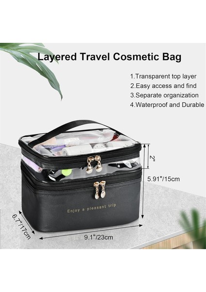 Büyük Katlı Seyahat Makyaj Çantaları, Şeffaf Makyaj Çantası Düzenleyici Cilt Bakım Çantası Katlı Makyaj Düzenleyici Çanta Kahverengi (Yurt Dışından) fiyatları