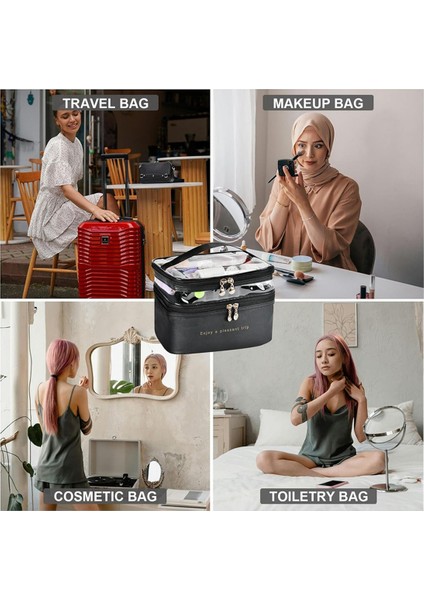 Büyük Katlı Seyahat Makyaj Çantaları, Şeffaf Makyaj Çantası Düzenleyici Cilt Bakım Çantası Katlı Makyaj Düzenleyici Çanta Kahverengi (Yurt Dışından) fırsatları