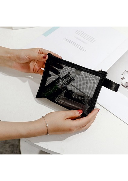 Fermuarlı File Çantalar, 3'lü Paket (K/o/b), Güzellik Makyaj Kozmetik Aksesuarları Düzenleyici, Seyahat Tuvalet Malzemeleri Seti Saklama Kesesi, Siyah (Yurt Dışından) fırsatları