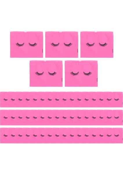 50 Adet Kirpik Bakım Çantası Plastik Makyaj Çantası Tuvalet Çantası Fermuarlı Kozmetik Seyahat Çantası (Yurt Dışından)