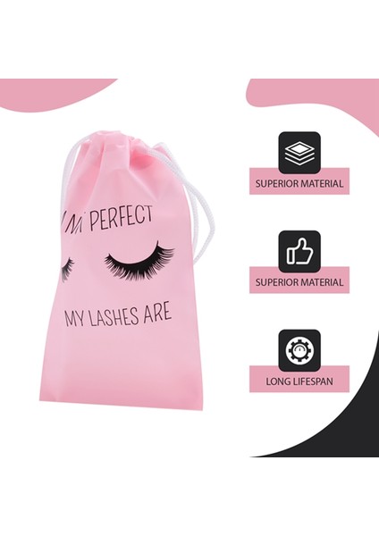 50 Adet Çanta Kirpik Ambalajı Plastik Makyaj Çantası Taşınabilir Tuvalet Çantası Kadınlar Için Siyah Bağcıklı (Yurt Dışından) indirimleri