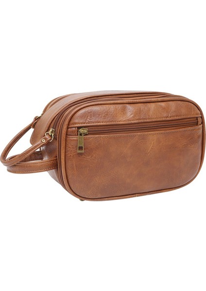 Kadınlar ve Erkekler Için Çok Cepli Tuvalet Çantası Seyahat Makyaj Çantası Su Geçirmez Askılı Çanta Kozmetik Makyaj Düzenleyici Çanta Kahverengi (Yurt Dışından)