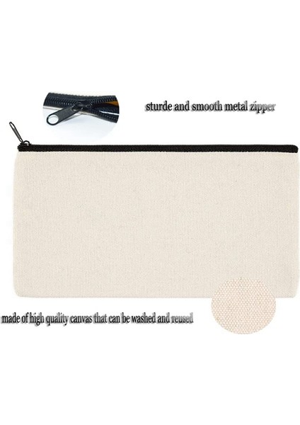 100 Adet Boş Kendin Yap El Sanatları Çantası Kanvas Fermuarlı Kalem Kutusu Makyaj Çantaları Kese Kanvas Çanta Çok Amaçlı Seyahat Tuvalet Çantası (Yurt Dışından) fırsatları