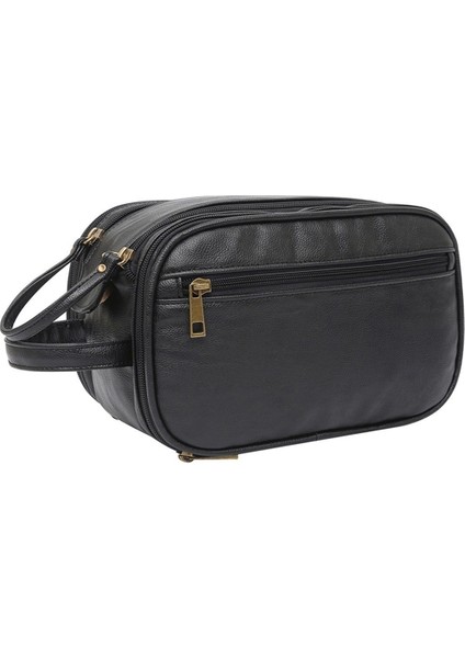 Kadınlar ve Erkekler Için Çok Cepli Tuvalet Çantası Seyahat Makyaj Çantası Su Geçirmez Askılı Çanta Kozmetik Makyaj Düzenleyici Çanta Siyah (Yurt Dışından)