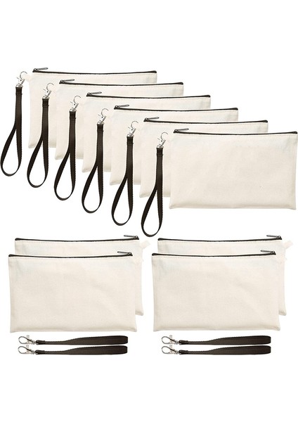 10'lu Paket Süblimasyon Boş Kozmetik Çantaları Bileklikli Makyaj Çantaları Dıy El Sanatları Fermuarlı Kalem Çantaları Beyaz 8,3 x 5,1 Inç (Yurt Dışından) fiyatları