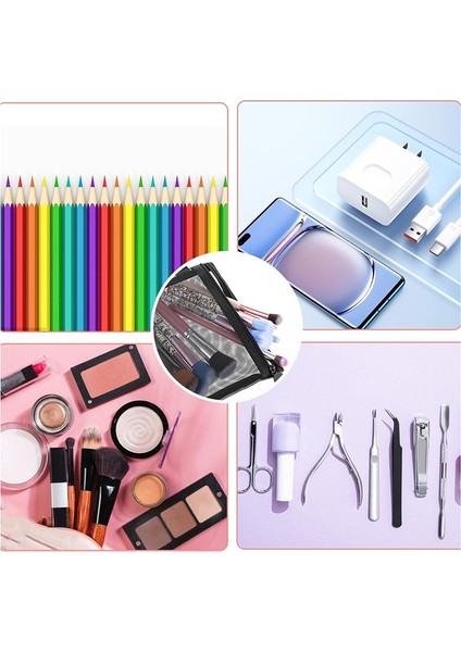 4 Adet Mini File Fermuarlı Çanta, File Fermuarlı Kese, Küçük Fermuarlı Çantalar, Naylon Fermuarlı Kese, Ev Ofis Için File Makyaj Çantası (Yurt Dışından) fırsatları