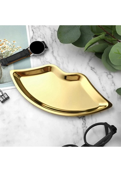 2 Adet Paslanmaz Çelik Dudak Şeklinde Mücevher Tepsisi Ev Kozmetik Metal Tepsi Kadın Mücevher Saklama Tepsisi Dekoratif, D (Yurt Dışından) modelleri