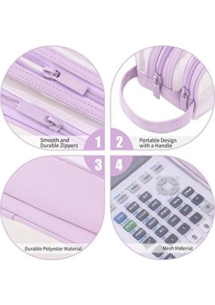 Grid Mesh Kalem Kutusu 2 Bölmeli Kalem Çantası Şeffaf Kalem Kesesi Genç Öğrenciler Için Şeffaf Makyaj Çantası - Mavi (Yurt Dışından) indirimleri