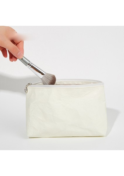 Beyaz Kağıt Saklama Çantası, Seyahat Tuvalet Gereçleri Düzenleyici Çantası, Taşınabilir Su Geçirmez Fermuarlı Kozmetik Çantası (Yurt Dışından) indirimleri