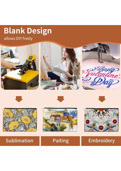 50 Adet Süblimasyon Boş Tuval Makyaj Çantası, Nedime Makyaj Çantası Için Toplu Boş Kendin Yap Isı Transferli Kozmetik Makyaj Çantaları (Yurt Dışından) fırsatları