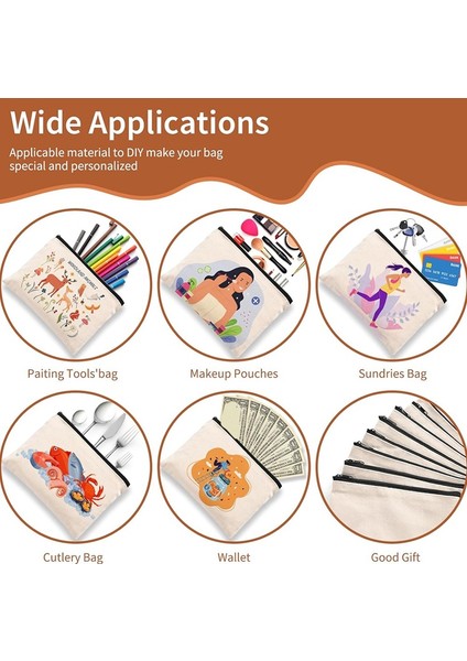 50 Adet Süblimasyon Boş Tuval Makyaj Çantası, Nedime Makyaj Çantası Için Toplu Boş Kendin Yap Isı Transferli Kozmetik Makyaj Çantaları (Yurt Dışından) indirimleri