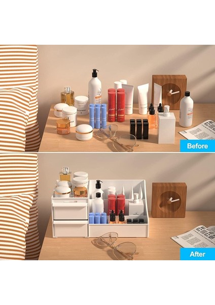 Tezgah Üstü Makyaj Düzenleyici, Cilt Bakım Düzenleyicileri, Cilt Bakım Ürünleri, Losyonlar ve Rujlar Için Kozmetik Saklama Düzenleyicisi (Yurt Dışından) fiyatları