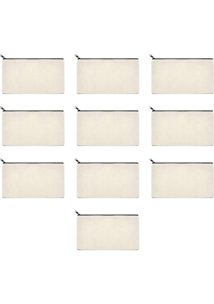 10 Parça Kanvas Kalemlik, Kendin Yap El Sanatları Fermuarlı Çantalar, Boş Makyaj Çantaları, Çok Amaçlı Keseler (Yurt Dışından) modelleri