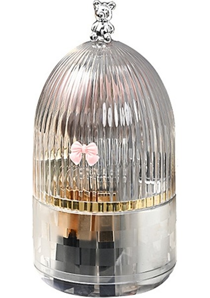 Kapaklı Dönebilen Makyaj Fırçası Tutucu Düzenleyici, 360° Dönebilen, Toz Geçirmez, Şeffaf Akrilik Kapaklı Makyaj Fırçası Kabı, B (Yurt Dışından) fiyatları