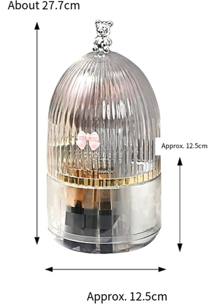 Kapaklı Dönebilen Makyaj Fırçası Tutucu Düzenleyici, 360° Dönebilen, Toz Geçirmez, Şeffaf Akrilik Kapaklı Makyaj Fırçası Kabı, B (Yurt Dışından) modelleri