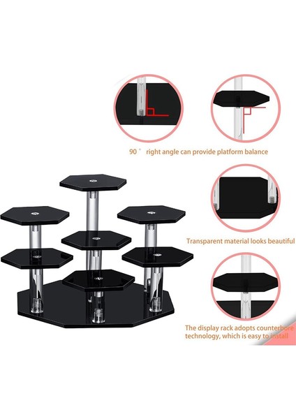 Akrilik Yükselticiler Sergileme Standı, 7 Katlı Parfüm Düzenleyici ve Kek Standı, Koleksiyonluklar Için Saklama Sergileme Standı (Yurt Dışından) fırsatları