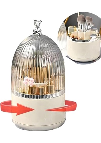 Kapaklı Dönebilen Makyaj Fırçası Tutucu Düzenleyici, 360° Dönebilen, Toz Geçirmez, Şeffaf Akrilik Kapaklı Makyaj Fırçası Kabı, A (Yurt Dışından) modelleri