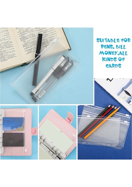 12 Adet A6 6 Delikli Pvc Fermuarlı Belge Çantası, Dış Mekan Makyaj Çantası, Çevre Dostu ve Kokusuz (Yurt Dışından) indirimleri