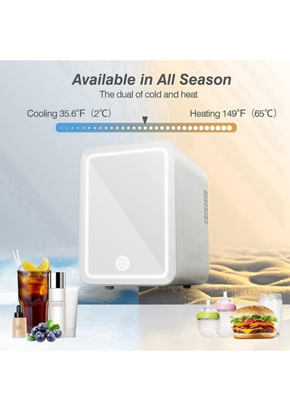 6l LED Işıklı Aynalı Makyaj Buzdolabı, Yatak Odası, Araba, Kozmetik ve Cilt Bakımı Için Küçük Buzdolabı, Abd Fişi-A (Yurt Dışından) fırsatları