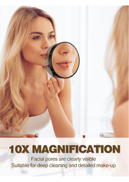 Cımbızlı 10X Büyüteçli Ayna, Bakım ve Seyahat Için 2 Vantuzlu Büyütmeli Makyaj Aynası (Yurt Dışından) fırsatları