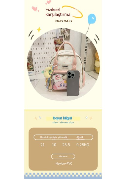 Şık ve Sevimli Omuzlar Hafif Aşk Baskı Taşınabilir Çok Amaçlı Okul Çantası (Yurt Dışından) modelleri