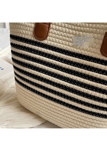 Hasır Büyük Kapasiteli Plaj Tatil Tote Omuz Çantası (Yurt Dışından) fırsatları