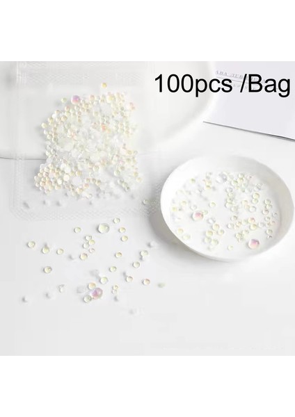 Nail Art Jewry 3D Rhinestones Kristal Boncuklar 100 Adet / Torba (Yurt Dışından)