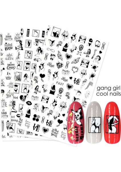 10 Pcs Karikatür Harfler Komik Karakter Nail Art Etiket F636 (Yurt Dışından) modelleri