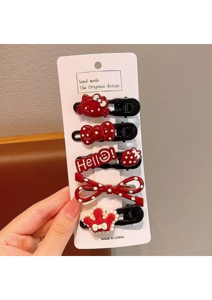 Bordo Noktalı Yay Saç Aksesuarları Saç Tokası Başlık (Yurt Dışından)